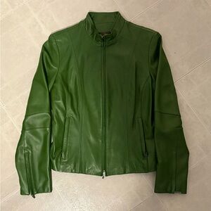 Danier Forest Green Leather Jacket